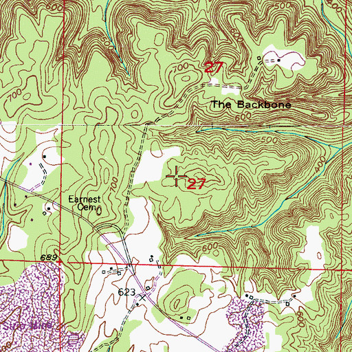 Topographic Map of Davis Creek Mine, AL