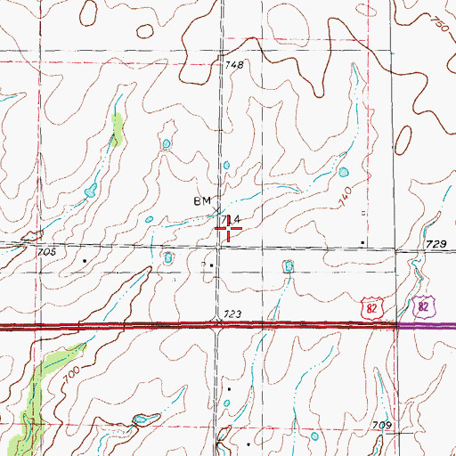 Topographic Map of Gage, TX
