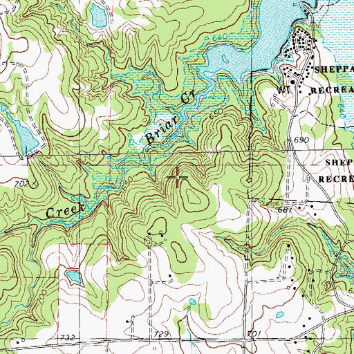 Topographic Map of Stillhouse Ferry, TX