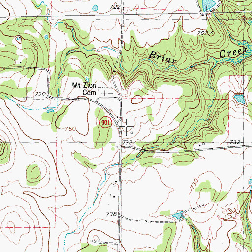 Topographic Map of Hishway, TX
