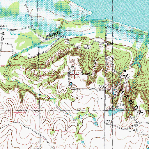 Topographic Map of Orlena, TX