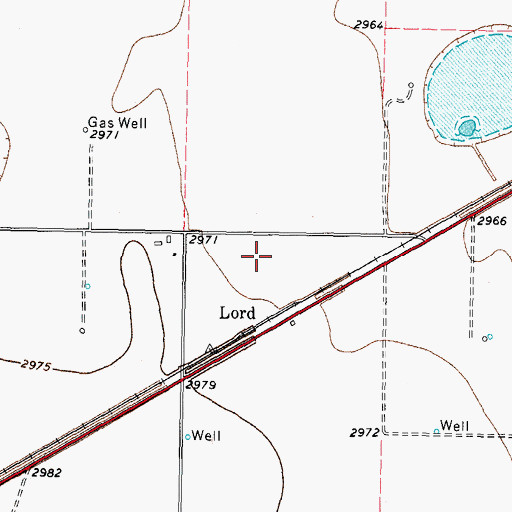 Topographic Map of Lord, TX