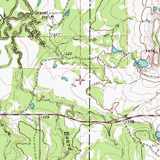Topographic Map of Dothan, TX