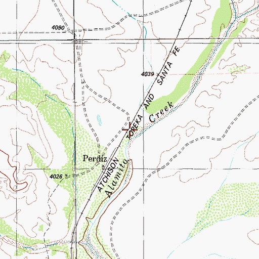 Topographic Map of Perdiz, TX
