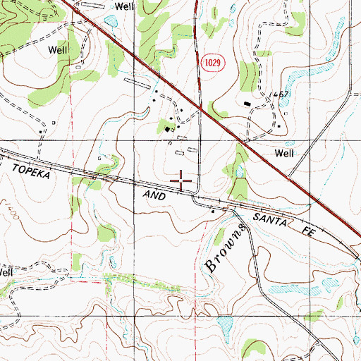 Topographic Map of Bozar, TX