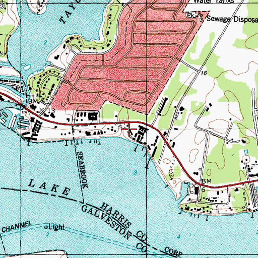 Topographic Map of El Lago, TX