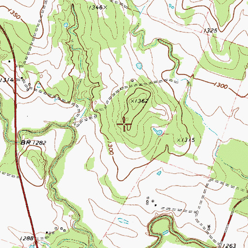 Topographic Map of Newburg, TX