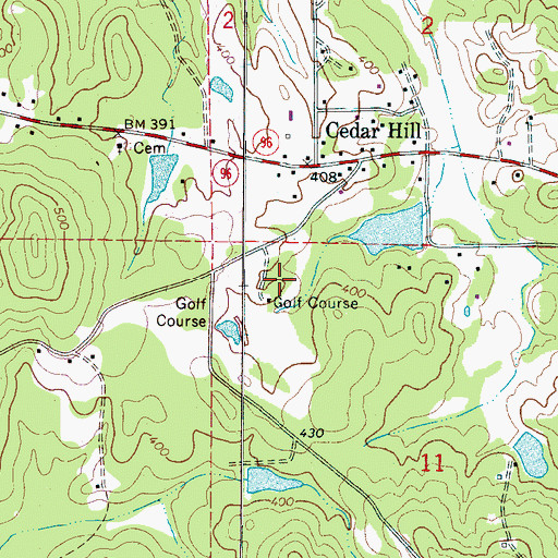 Topographic Map of Fayette Country Club, AL
