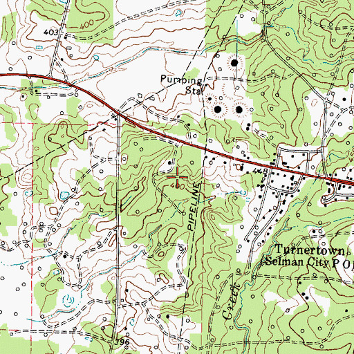 Topographic Map of Selman City, TX