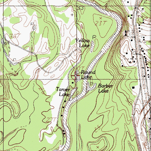 Topographic Map of Round Lake, TX
