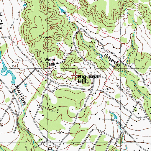 Topographic Map of Big Bear Hill, TX
