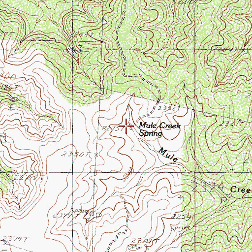 Topographic Map of Mule Creek Spring, TX