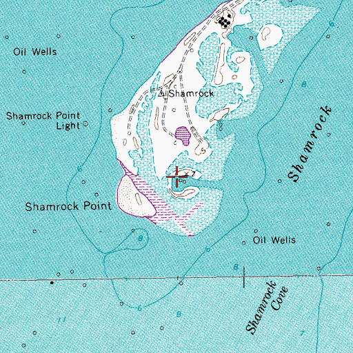 Topographic Map of Little Shamrock Cove, TX