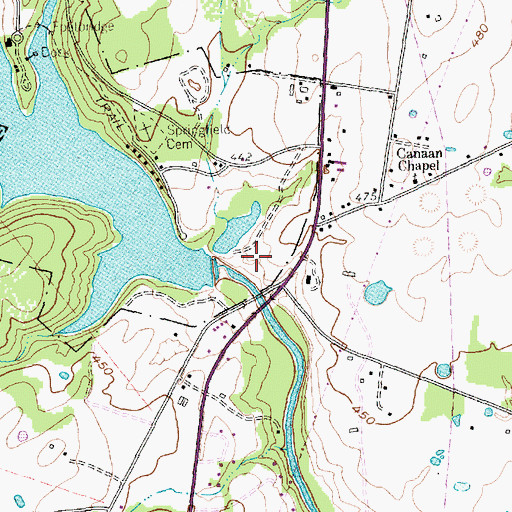 Topographic Map of Springfield Springs, TX