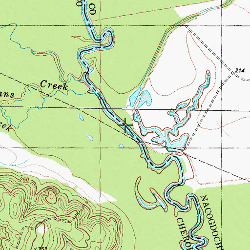 Topographic Map of King Creek, TX