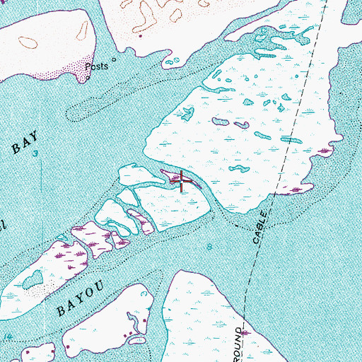 Topographic Map of Little Marys Cut, TX