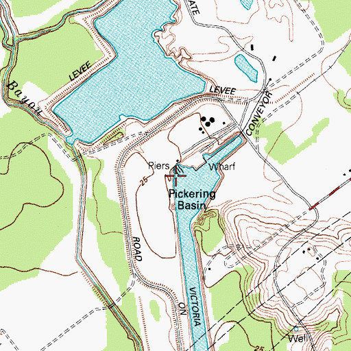 Topographic Map of Pickering Basin, TX