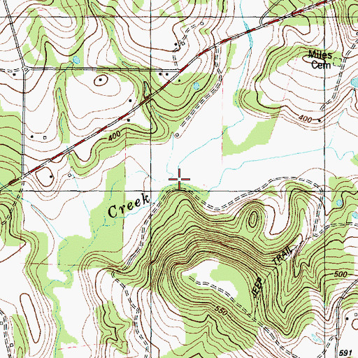Topographic Map of Mills Creek, TX