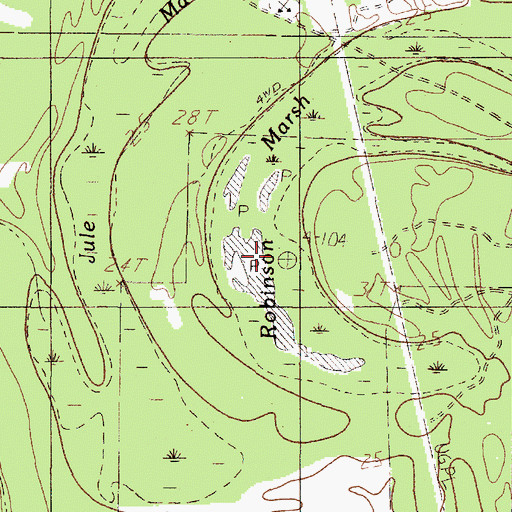 Topographic Map of Robinson Marsh, TX