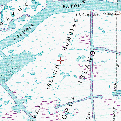 Topographic Map of Saluria, TX