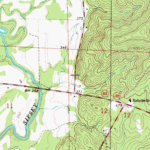 Topographic Map of Fowlers School (historical), AL
