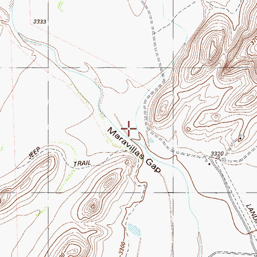 Topographic Map of Reynolds Creek, TX