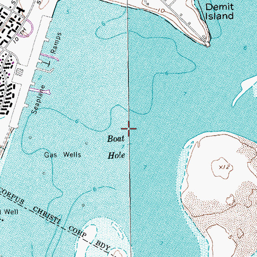 Topographic Map of Boat Hole, TX