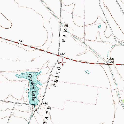 Topographic Map of Old Plantation Cemetery (historical), TX