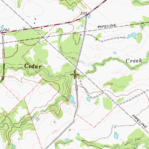 Topographic Map of Old Iron Bridge, TX