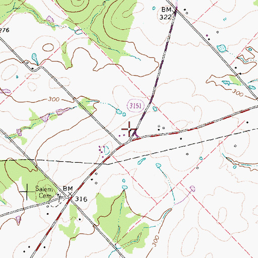 Topographic Map of Center School (historical), TX