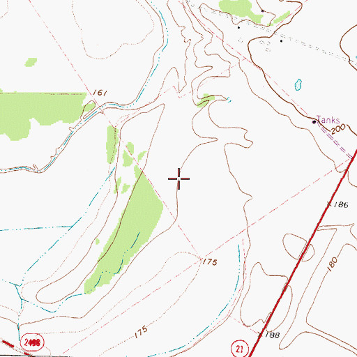 Topographic Map of Seven J Ramp Ranch, TX