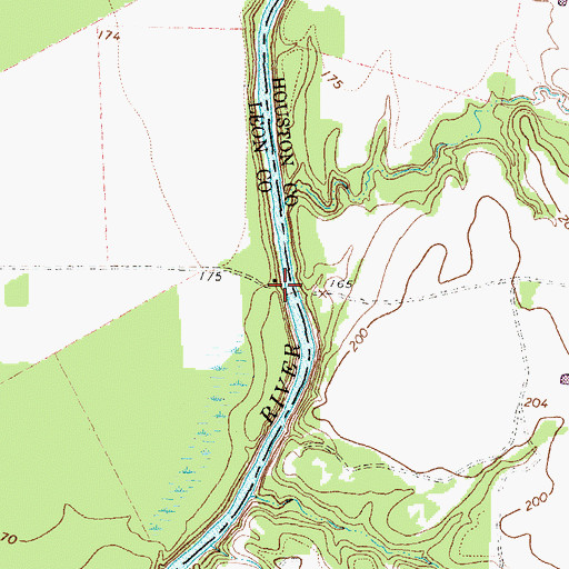 Topographic Map of Alabama Ferry, TX