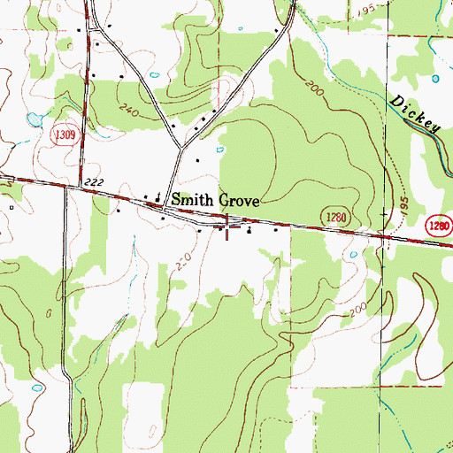 Topographic Map of Center Grove Nutrition Center, TX