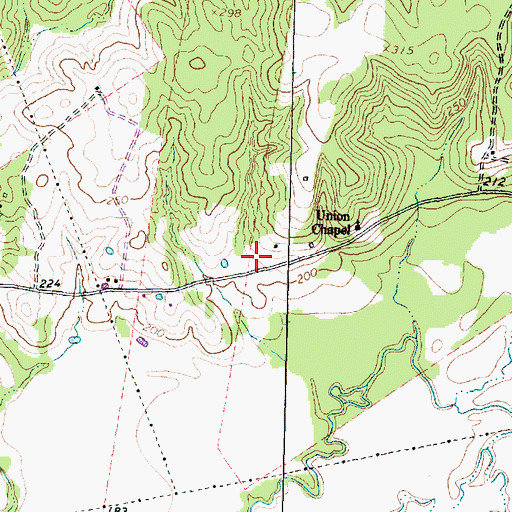 Topographic Map of Mose Owens Syrup Mill, TX