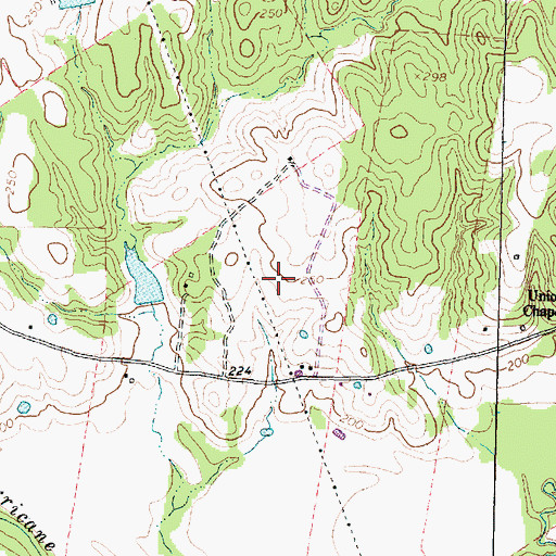 Topographic Map of Woods Gin (historical), TX