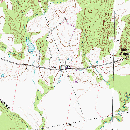 Topographic Map of Pleasant Grove Methodist Church, TX