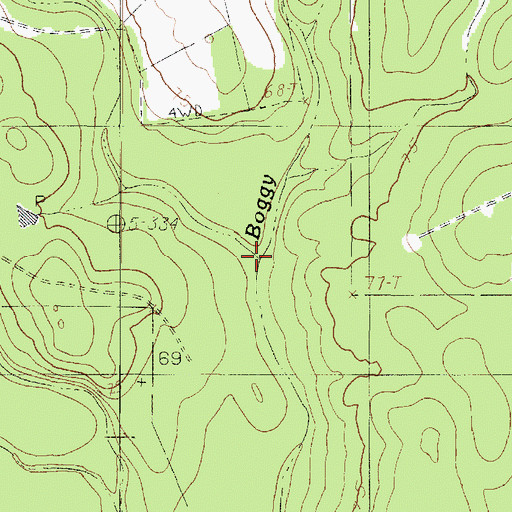 Topographic Map of Red Bank Creek, TX