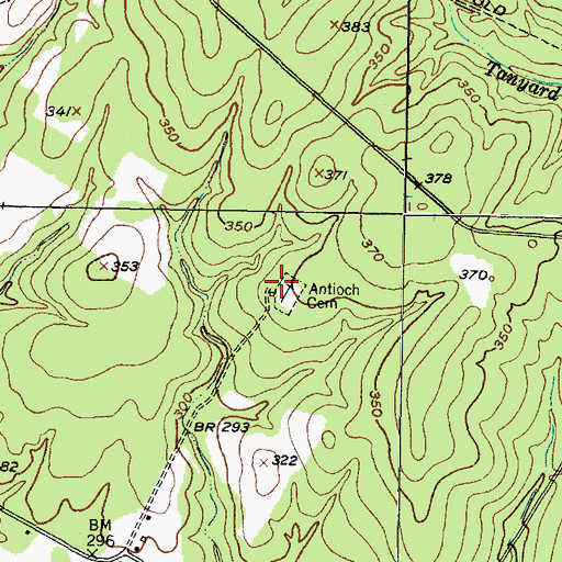 Topographic Map of Antioch Premitive Baptist Church (historical), TX