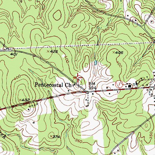 Topographic Map of New Hope Cemetery, TX