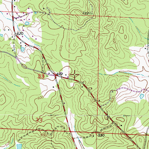 Topographic Map of Hillcrest Church, AL