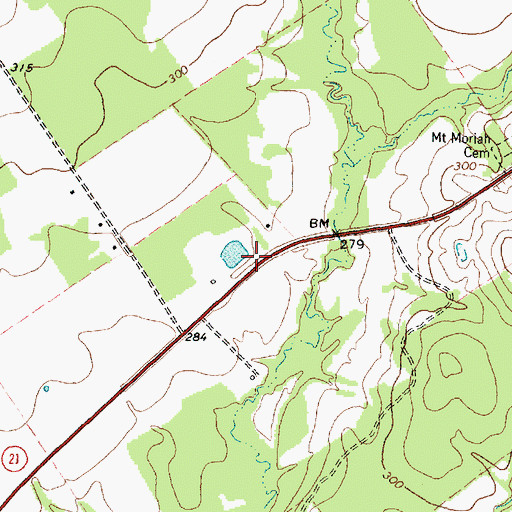 Topographic Map of Mustang Prairie (historical), TX