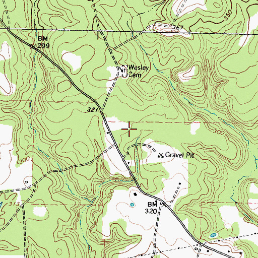 Topographic Map of Wesley Chapel School (historical), TX