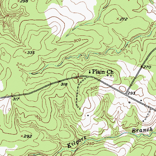 Topographic Map of Old Brennon School (historical), TX