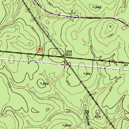 Topographic Map of Luce Cemetery, TX