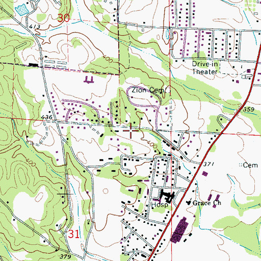 Topographic Map of Holy Spirit Catholic Church, AL