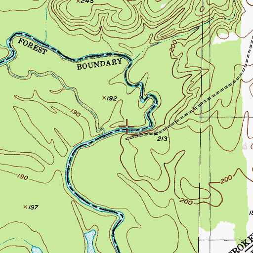 Topographic Map of Shooks Bluff Stagecoach and Mail Route Crossing (historical), TX