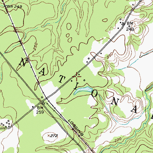 Topographic Map of Nebo School (historical), TX