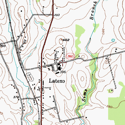 Topographic Map of Latexo Community Center, TX