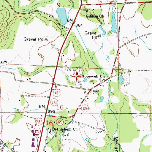 Topographic Map of Hopewell School (historical), AL