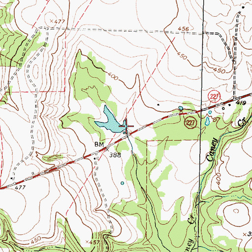 Topographic Map of Two Mile Branch, TX